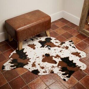 Cow Rug Faux Cowhide Fur Farmhouse Country Western Decor